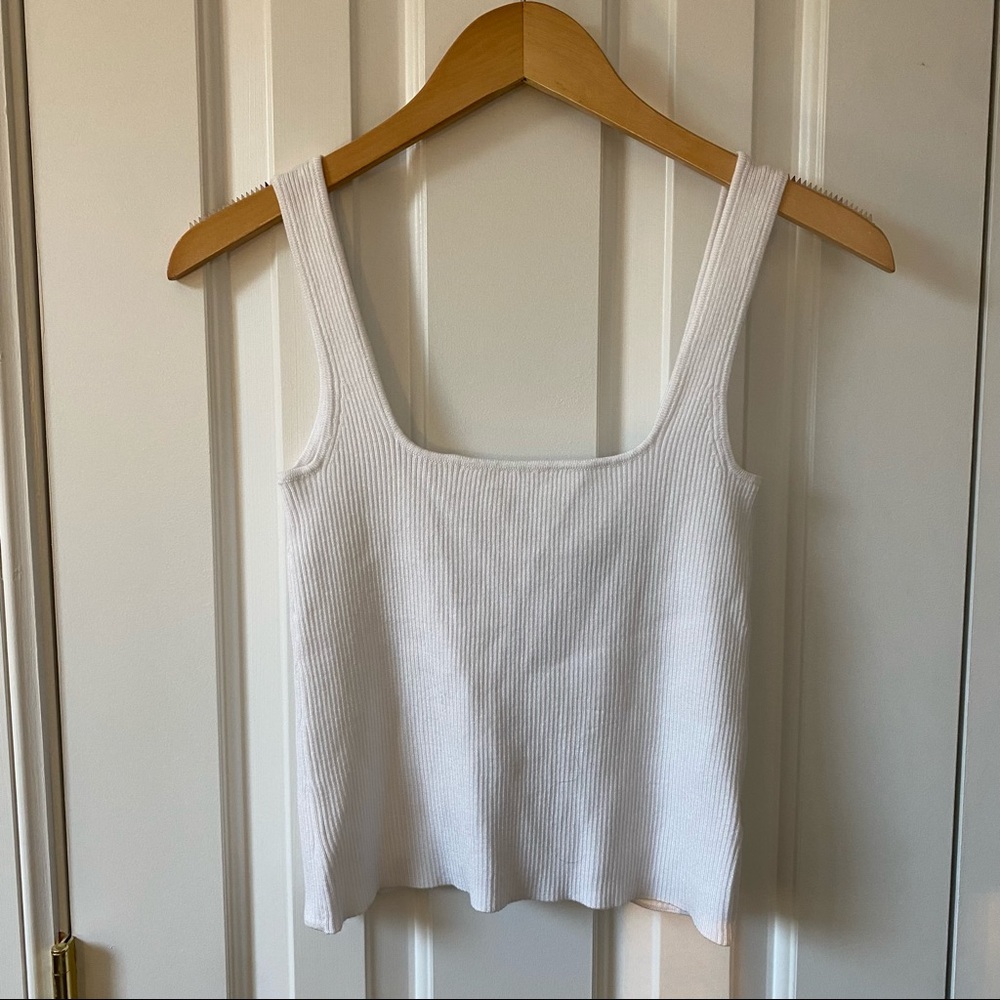 White Open Back Tank by Lulus